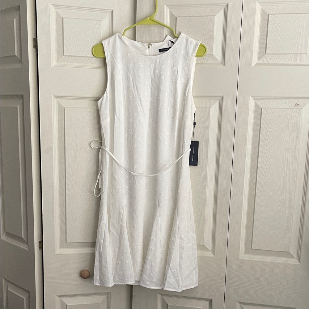NWT Tommy Hilfiger ivory Eyelet Floral Sleeveless Dress #0344